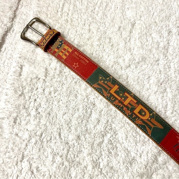 Vintage Rare THE LIMITED Jeans spelled out leather belt size M - Picture 8 of 11